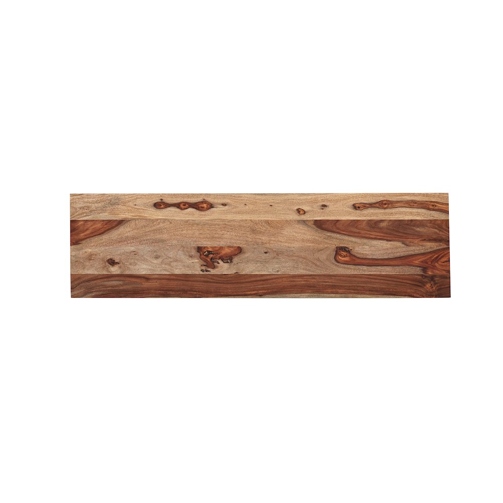 Marin Solid Wood Rectangular Console Table with Pedestal Base, Brown Finish. Picture 4