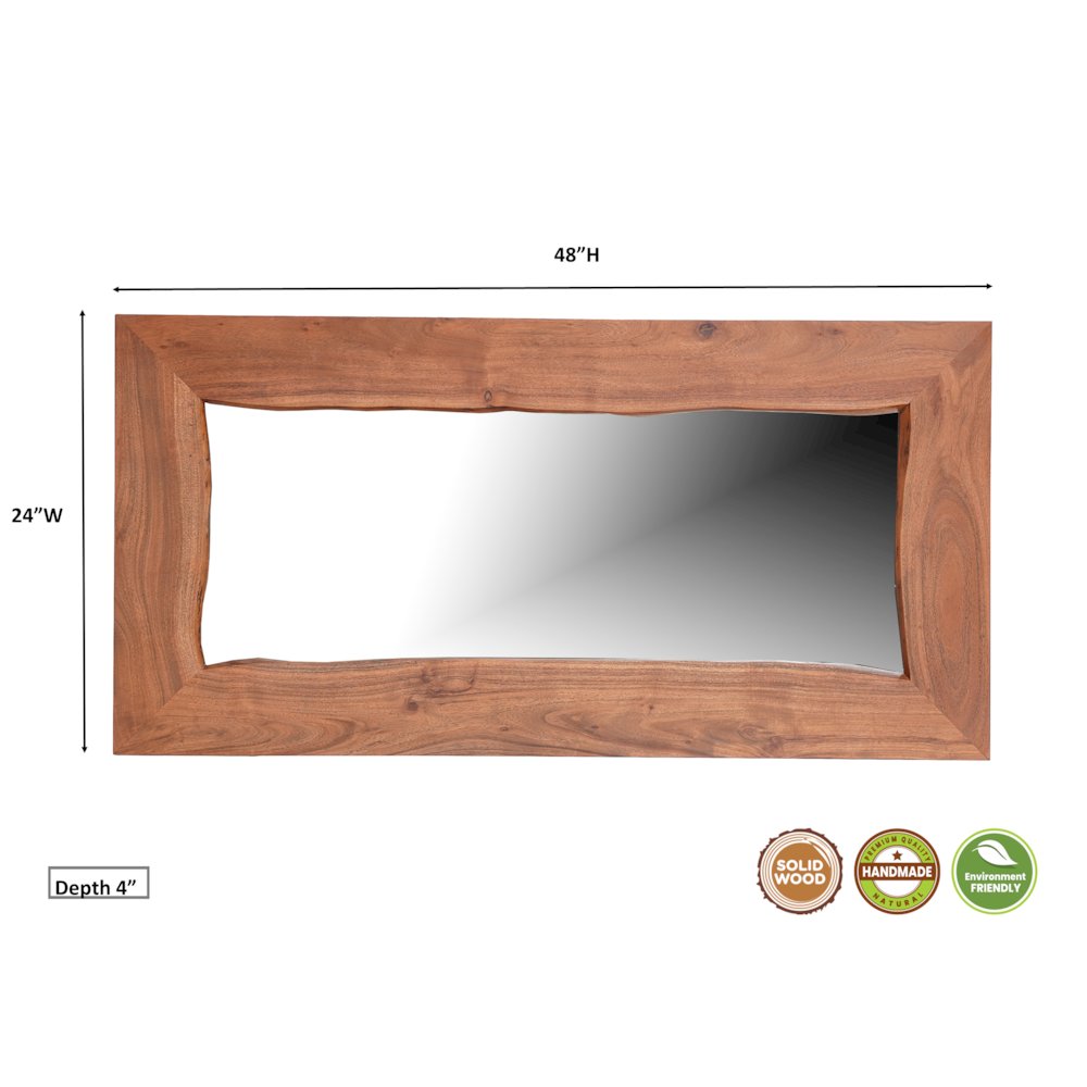 Ferris Live Edge Solid Wood Accent Mirror. Picture 5
