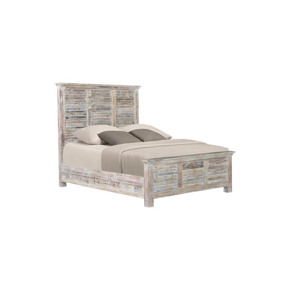 Prescott Shutter Solid Wood King Panel Bed. Picture 1