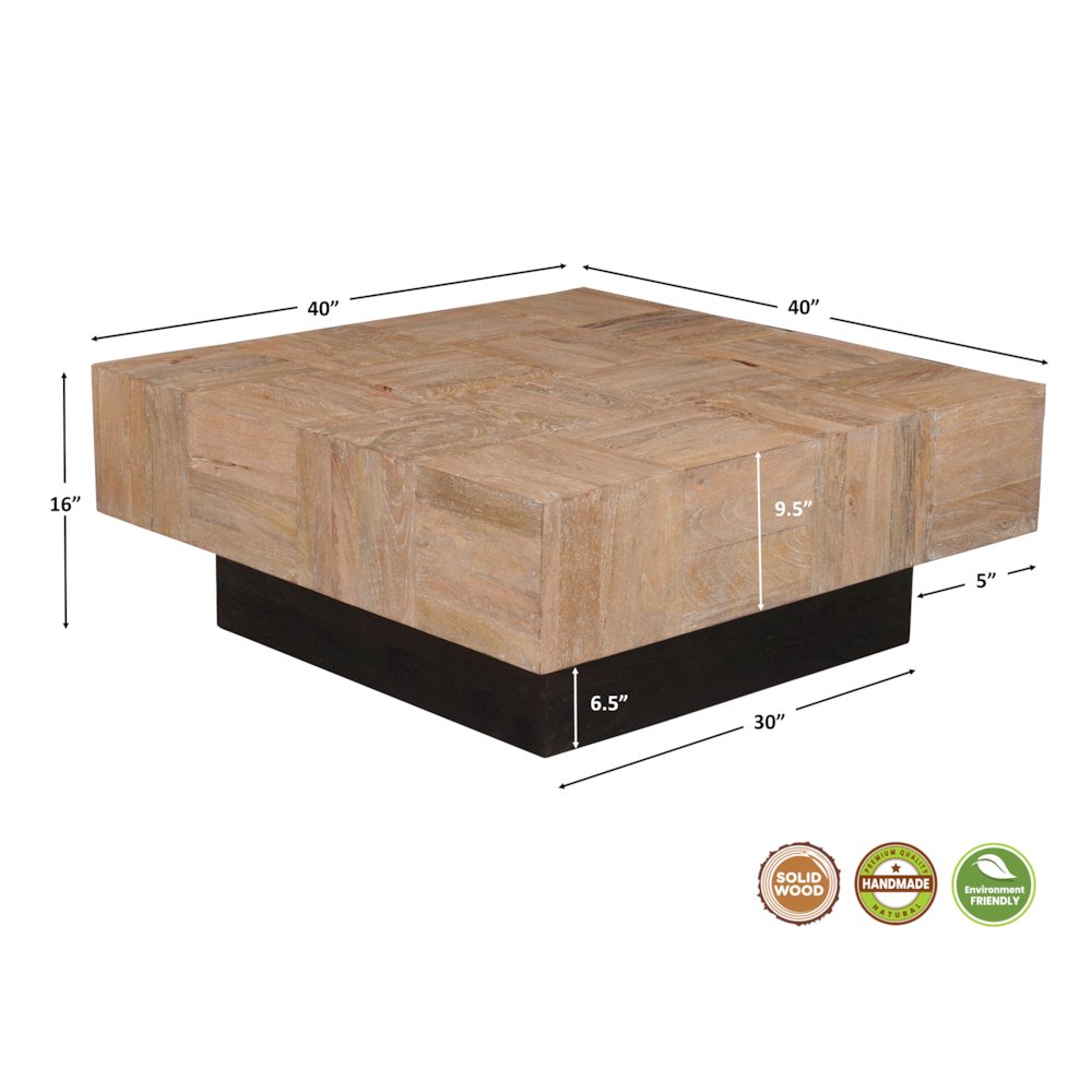 Reed 2-piece Solid Wood Living Room Table Set. Picture 6