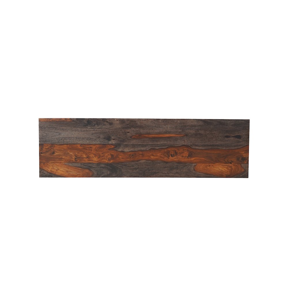 Marin Solid Wood Rectangular Console Table with Pedestal Base, Brown Finish. Picture 4