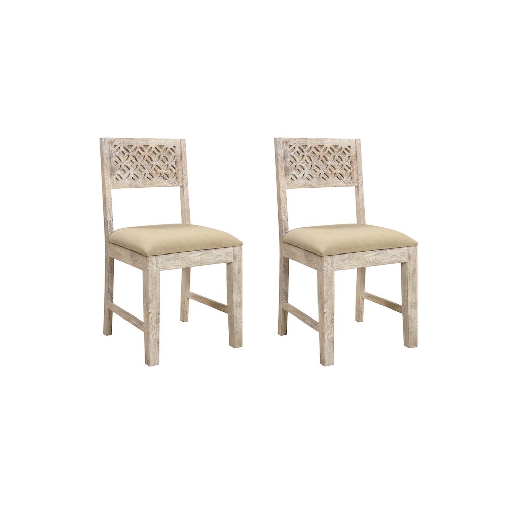 Jensen Carved Solid Wood Dining Chairs (Set of 2). Picture 1