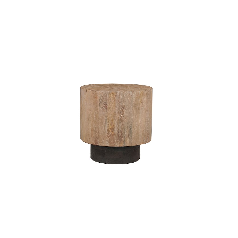 Reed Round Solid Wood Coffee Table with Natural Brown Finish. Picture 1
