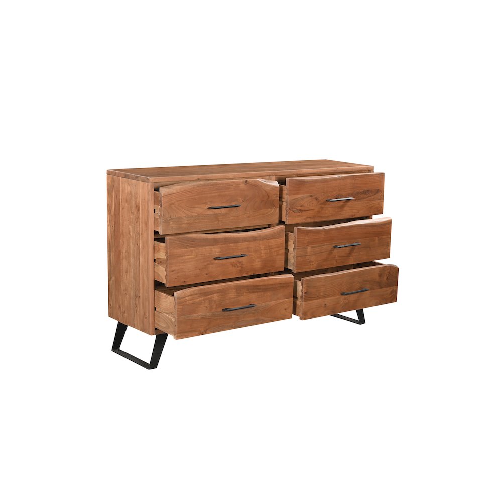 Ferris 6-drawer Live Edge Solid Wood Dresser. Picture 2