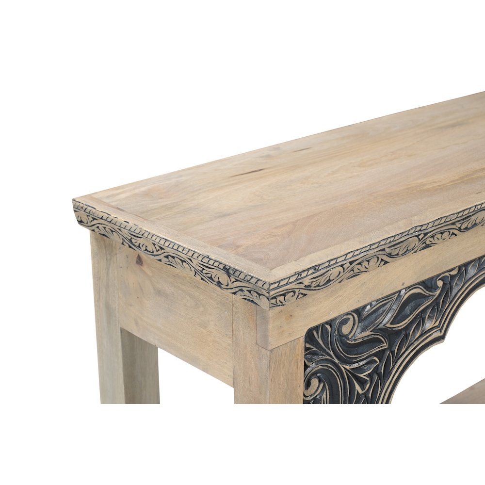 Grayson Carved Solid Wood Console Table. Picture 3