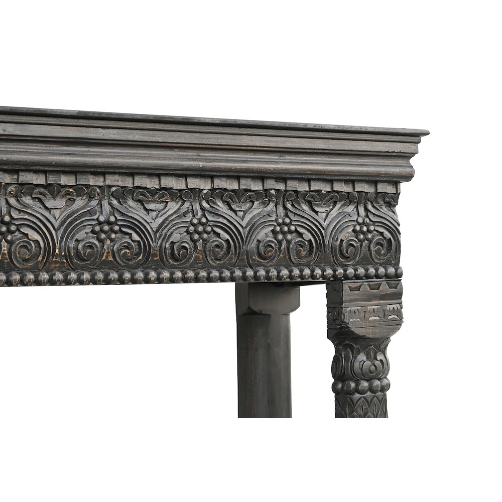 Grayson Carved Solid Wood Hall Tree Bench. Picture 4