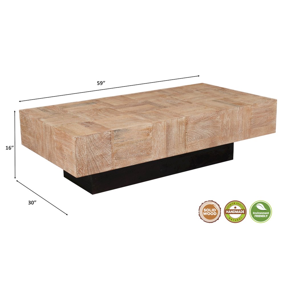 Reed 2-piece Solid Wood Living Room Table Set. Picture 6