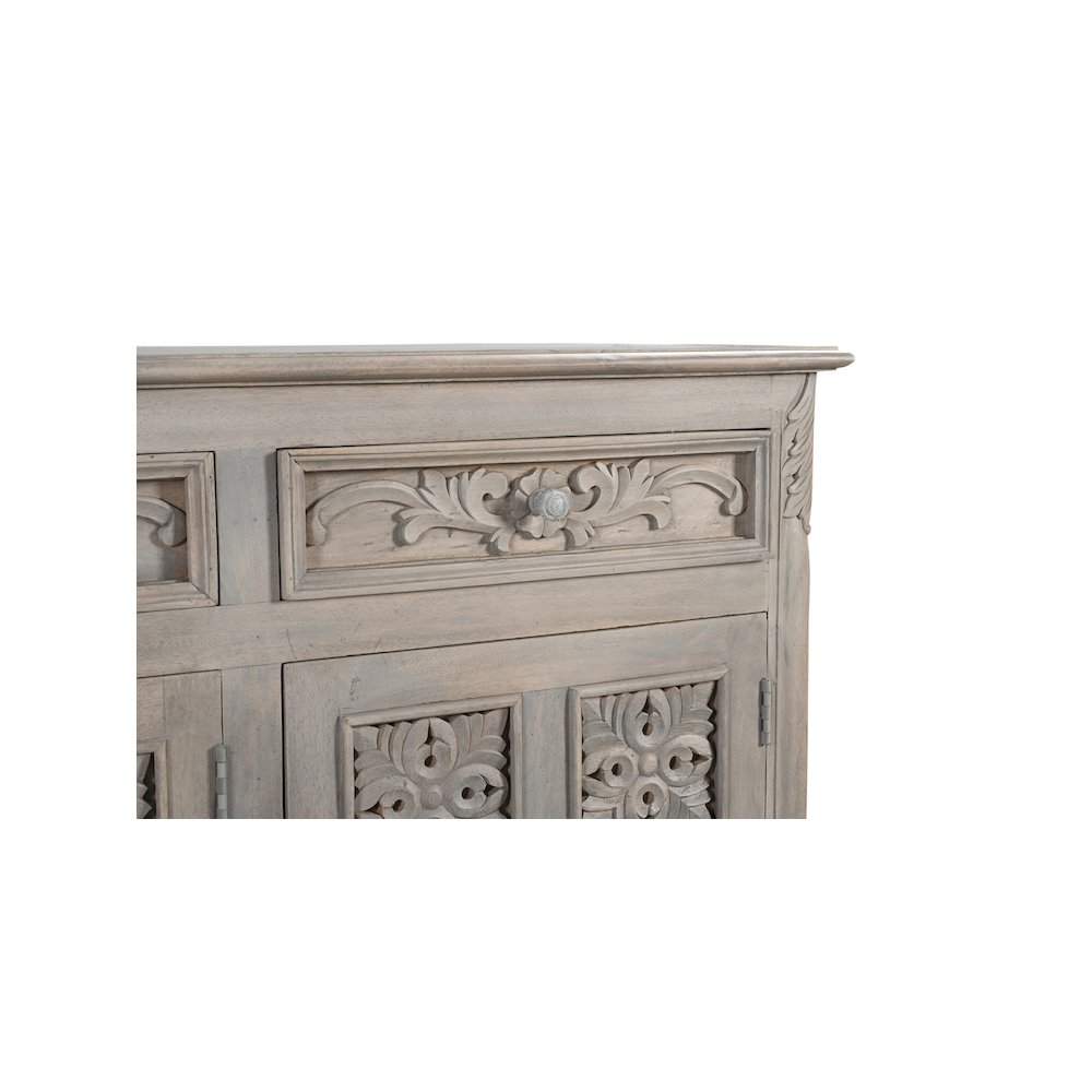 Grayson 3-drawer 3-door Carved Solid Wood Sideboard. Picture 4