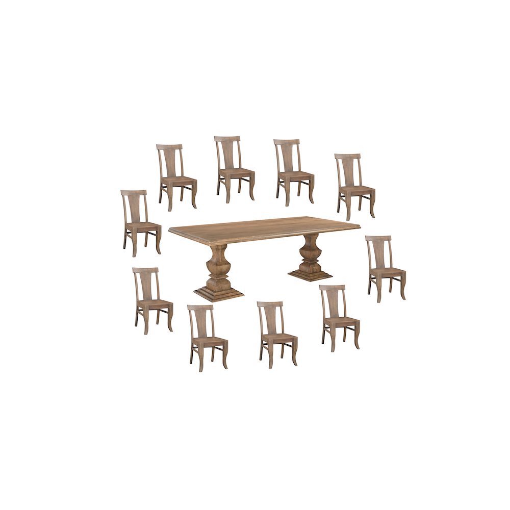 Adrien 11-piece Solid Wood Dining Set. Picture 1