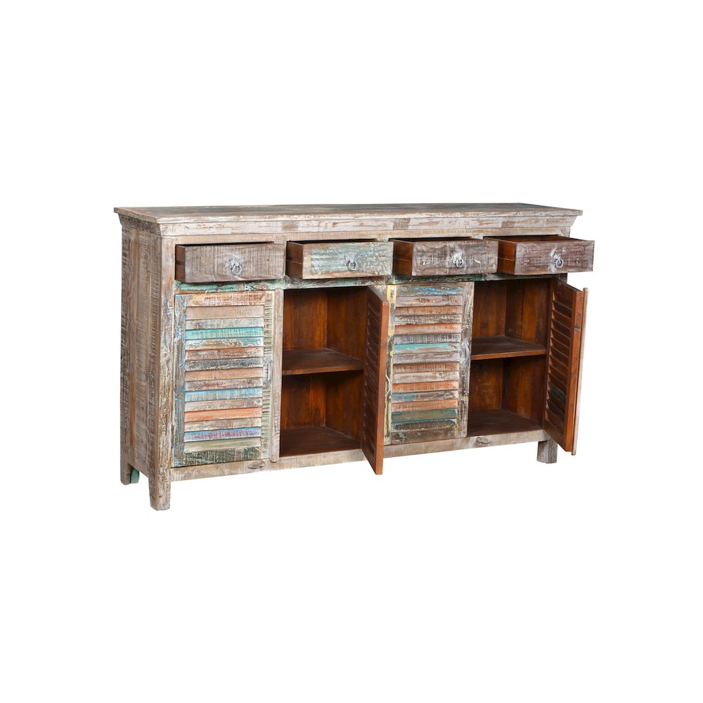 Prescott 4-drawer 4-door Shutter Solid Wood Sideboard. Picture 2