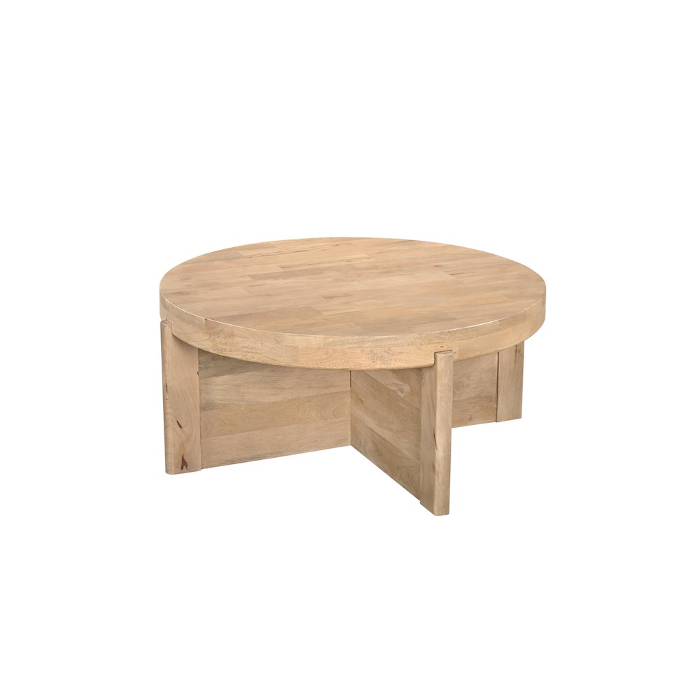 Adrien Round Solid Wood Coffee Table. Picture 1
