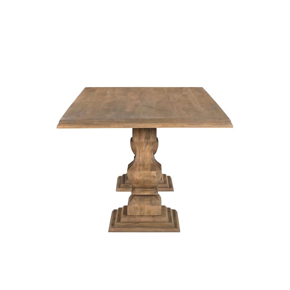 Adrien 9-Piece Solid Wood Dining Set with Table and 8 Chairs, Brown Finish. Picture 5