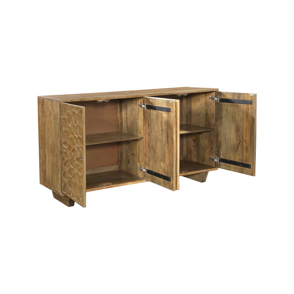 Renith 4-door Carved Solid Wood Sideboard. Picture 2