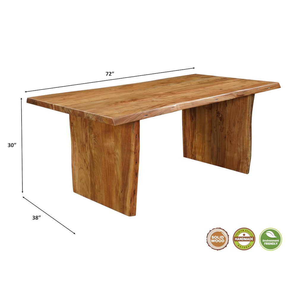 Savoy 72" Live Edge Solid Wood Dining Table. Picture 6