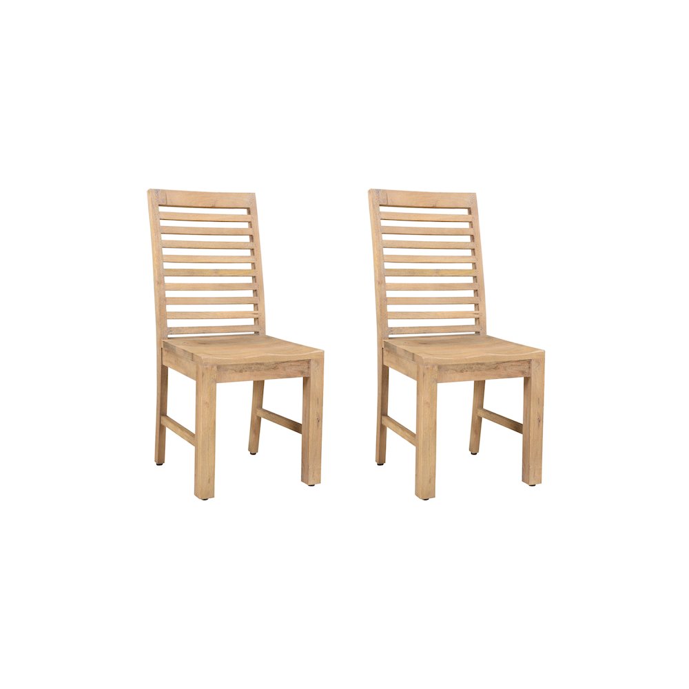 Reed Ladder Back Solid Wood Dining Chairs (Set of 2). Picture 1