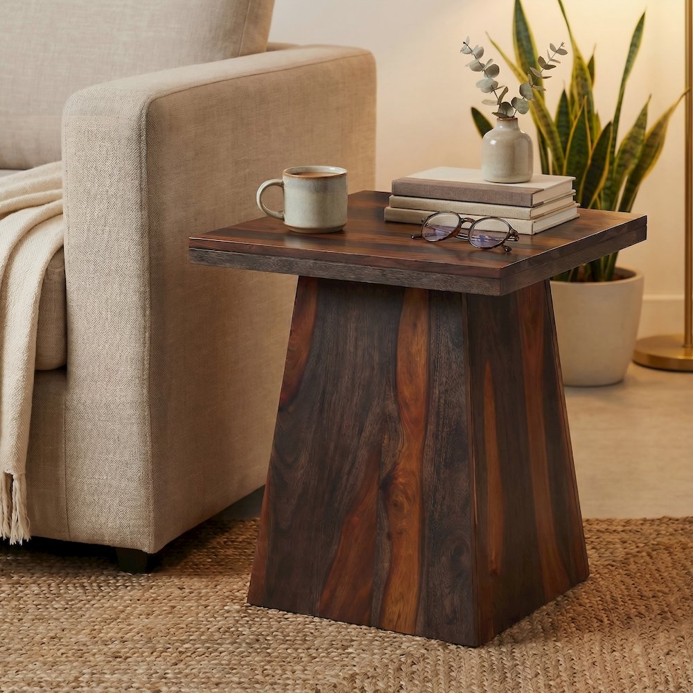 Marin 2-piece Modern Rectangular Solid Wood Living Room Table Set. Picture 6