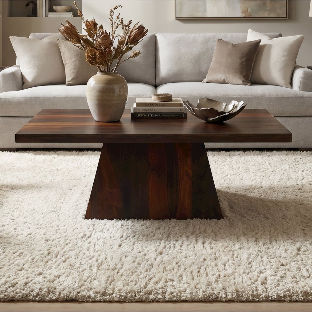 Marin 2-piece Modern Rectangular Solid Wood Living Room Table Set. Picture 5