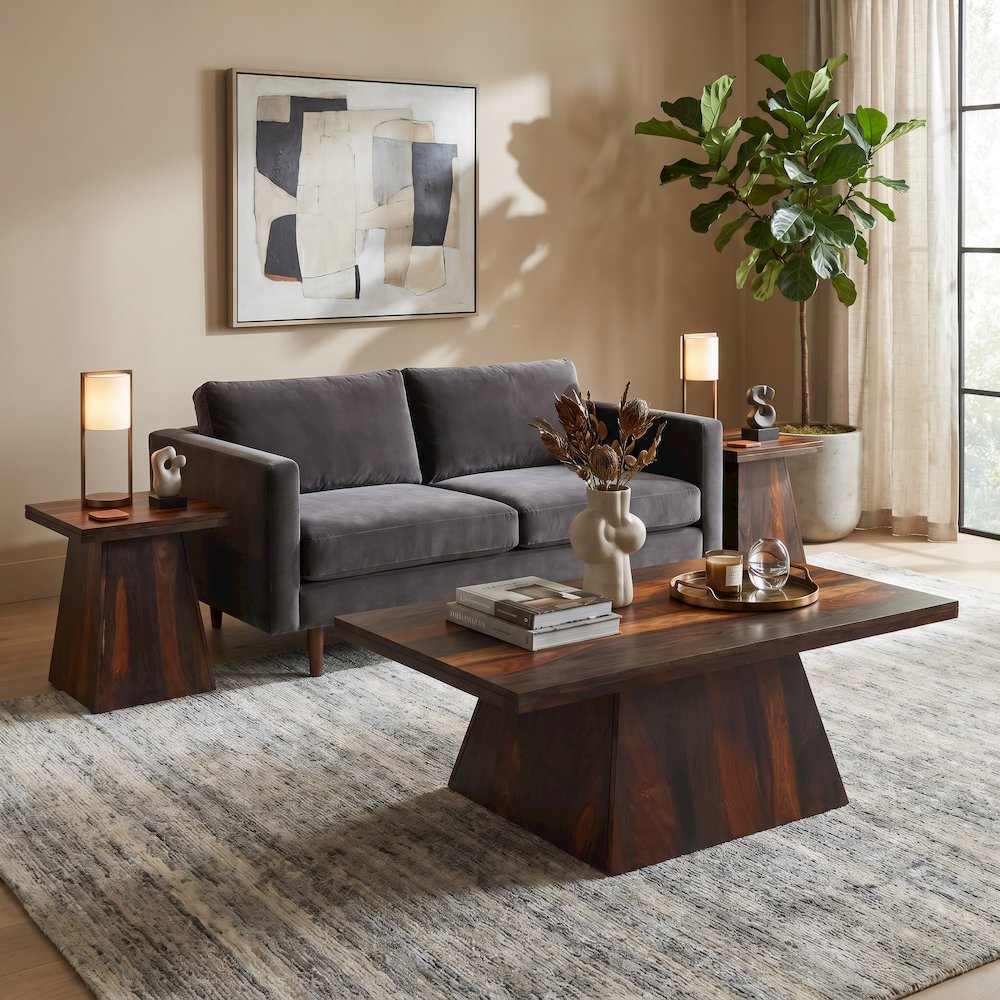 Marin 2-piece Modern Rectangular Solid Wood Living Room Table Set. Picture 1