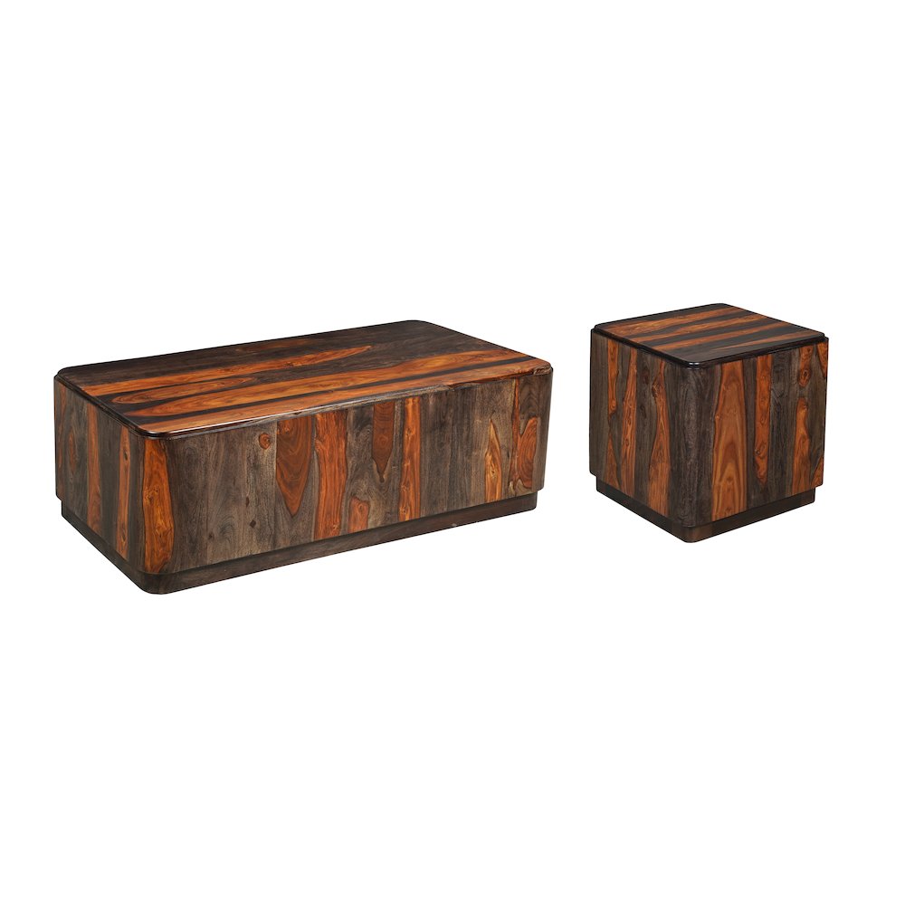 Marin 2-piece Rectangular Solid Wood Living Room Table Set. Picture 2