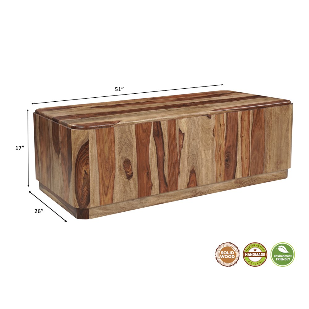 Marin 2-piece Rectangular Solid Wood Living Room Table Set. Picture 6