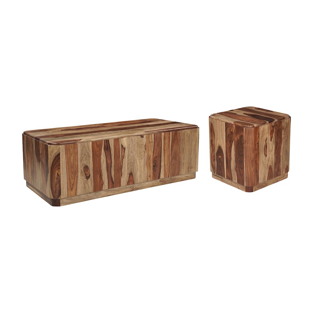 Marin 2-piece Rectangular Solid Wood Living Room Table Set. Picture 1