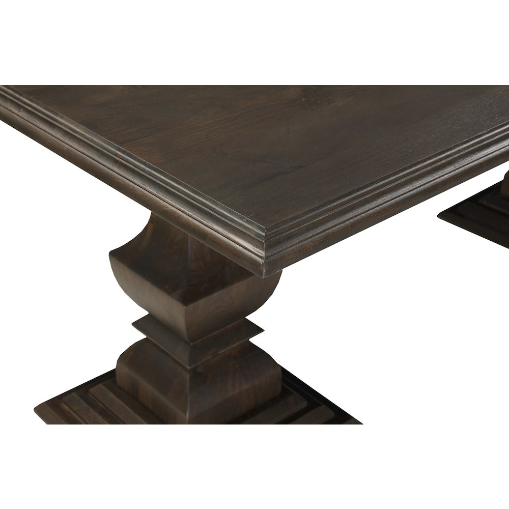Adrien Solid Wood Rectangular Double Pedestal Dining Table. Picture 5