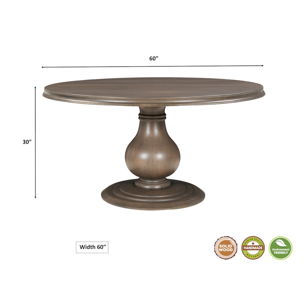 Adrien Solid Wood Round Pedestal Dining Table. Picture 6