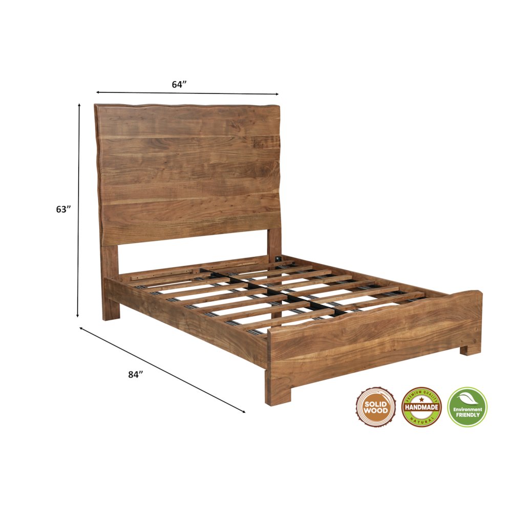Linden Solid Wood Live Edge Panel Bed. Picture 10