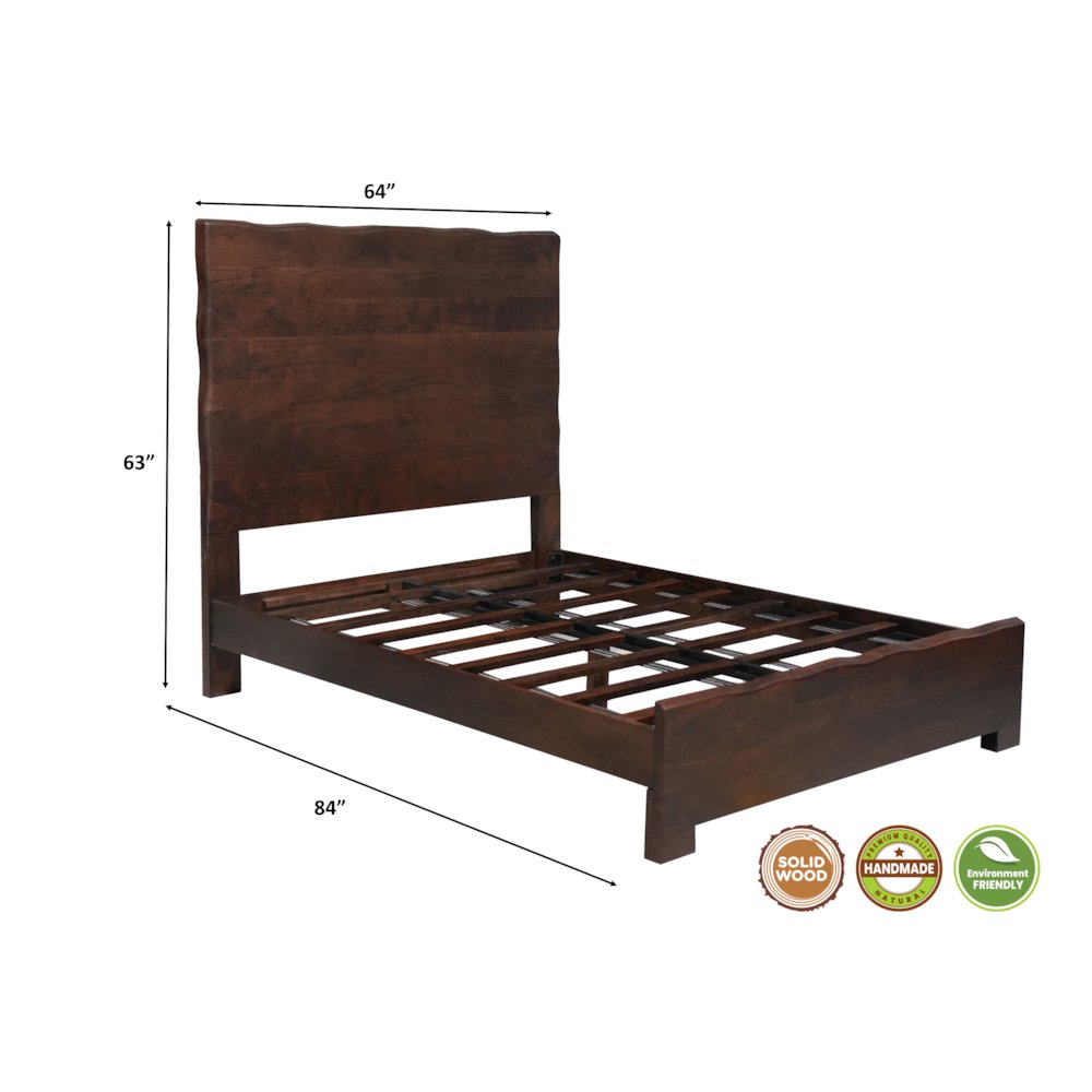 Linden Solid Wood Live Edge Panel Bed. Picture 9