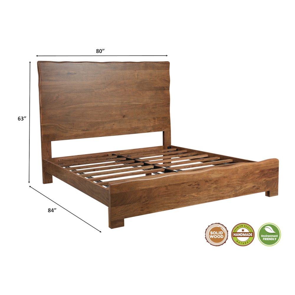 Linden Solid Wood Live Edge Panel Bed. Picture 10