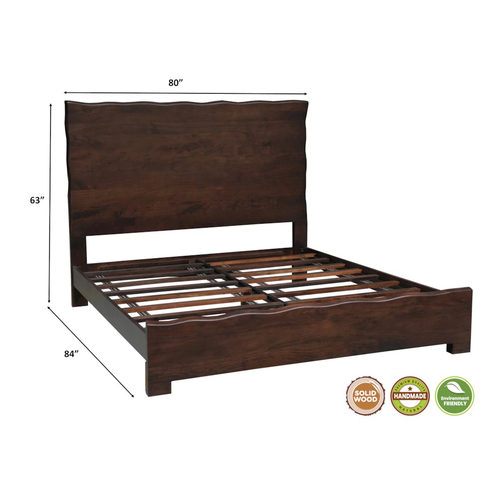 Linden Solid Wood Live Edge Panel Bed. Picture 9