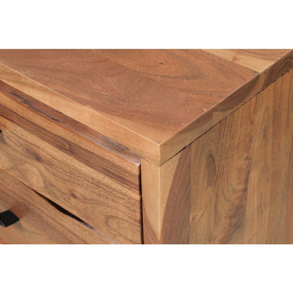 Linden Live Edge Solid Wood 3-drawer Nightstand. Picture 8