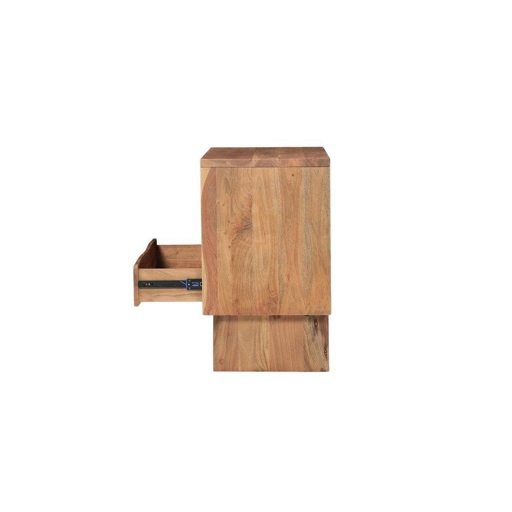 Linden Live Edge Solid Wood 3-drawer Nightstand. Picture 5