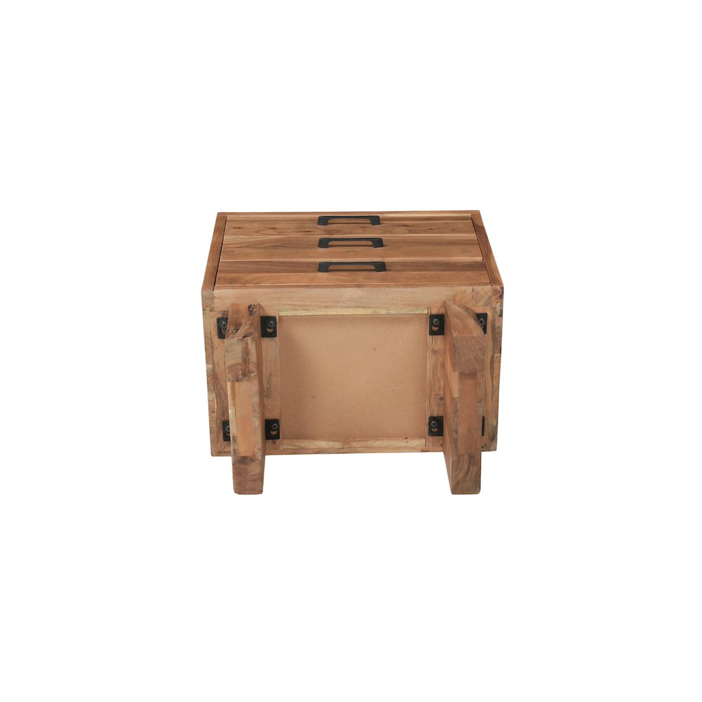 Linden Live Edge Solid Wood 3-drawer Nightstand. Picture 7
