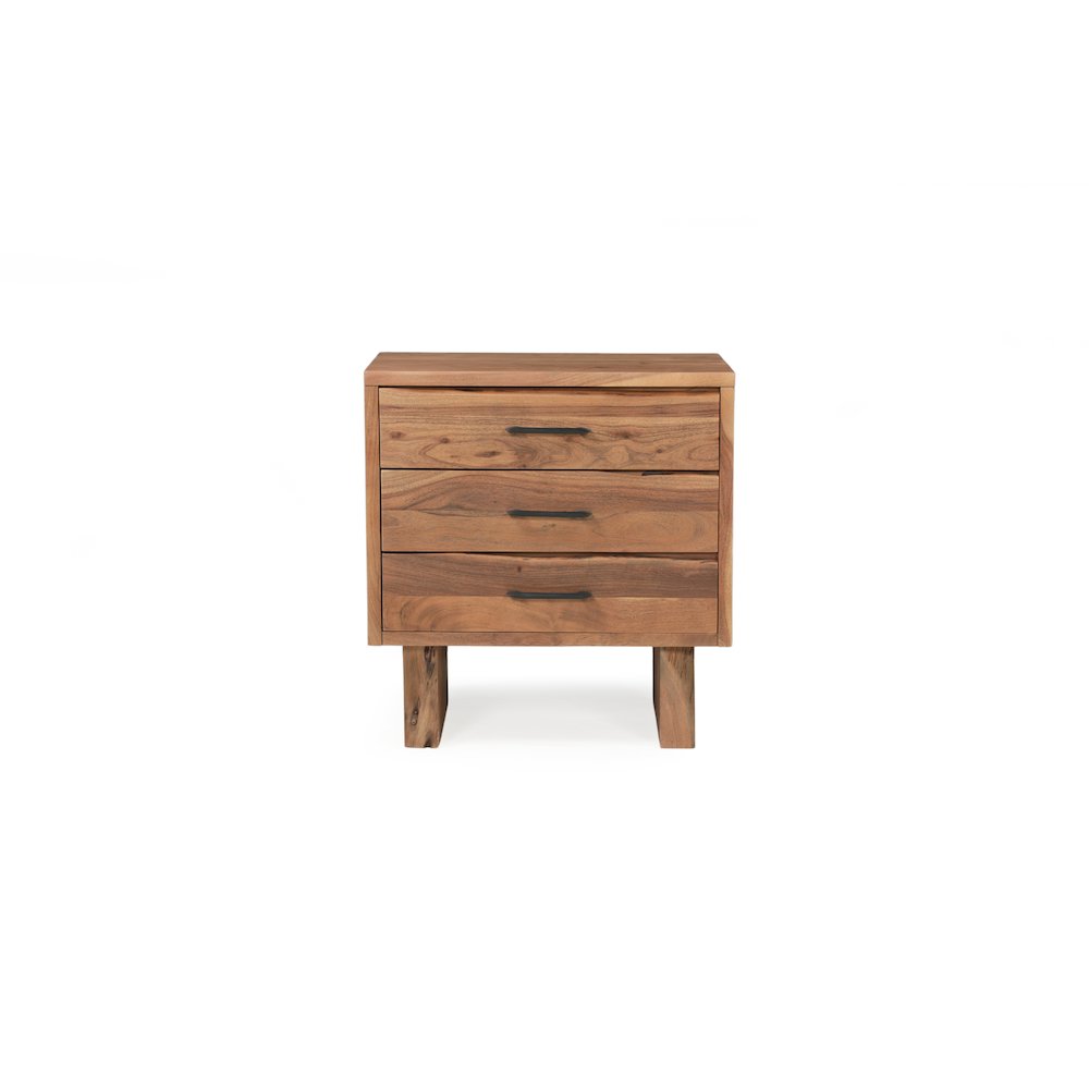Linden Live Edge Solid Wood 3-drawer Nightstand. Picture 3