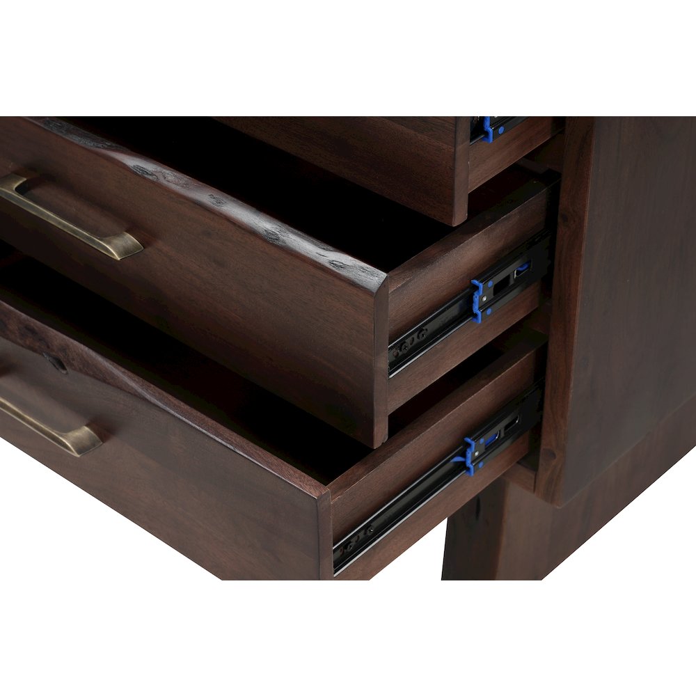 Linden Live Edge Solid Wood 3-drawer Nightstand. Picture 9