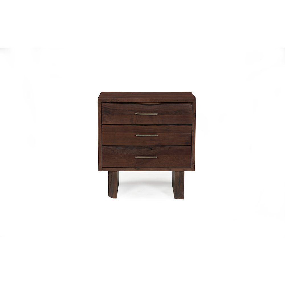 Linden Live Edge Solid Wood 3-drawer Nightstand. Picture 4