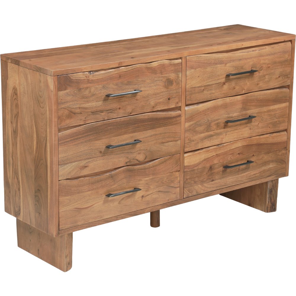 Linden Live Edge Solid Wood 6-drawer Dresser. Picture 3