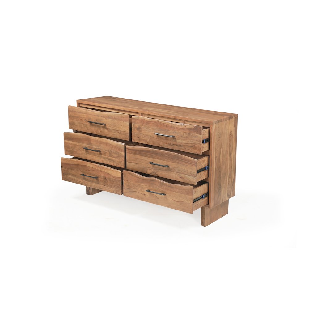Linden Live Edge Solid Wood 6-drawer Dresser. Picture 5
