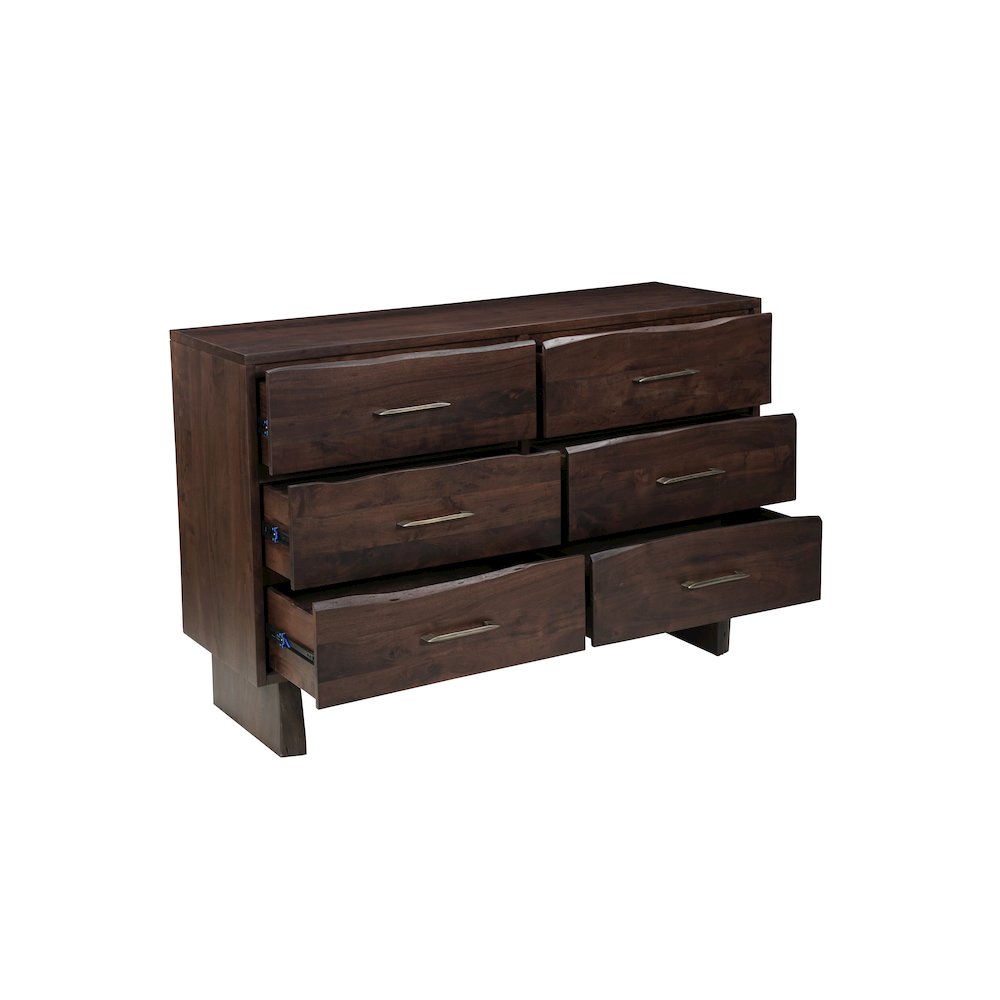 Linden Live Edge Solid Wood 6-drawer Dresser. Picture 5