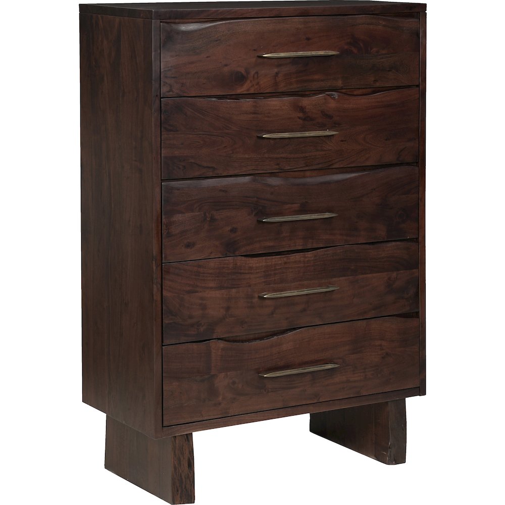 Linden Live Edge Solid Wood 5-drawer Chest. Picture 3