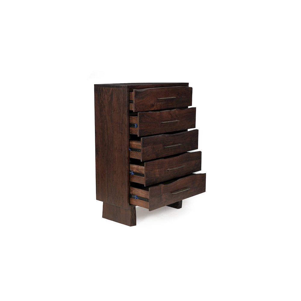 Linden Live Edge Solid Wood 5-drawer Chest. Picture 5