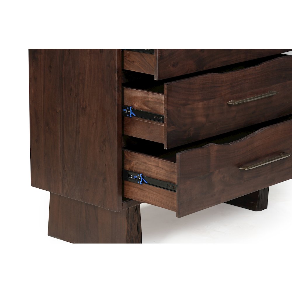 Linden Live Edge Solid Wood 5-drawer Chest. Picture 8