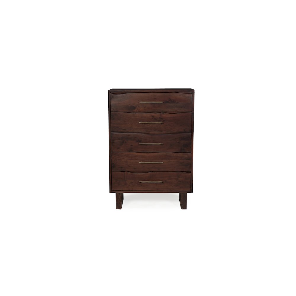 Linden Live Edge Solid Wood 5-drawer Chest. Picture 4