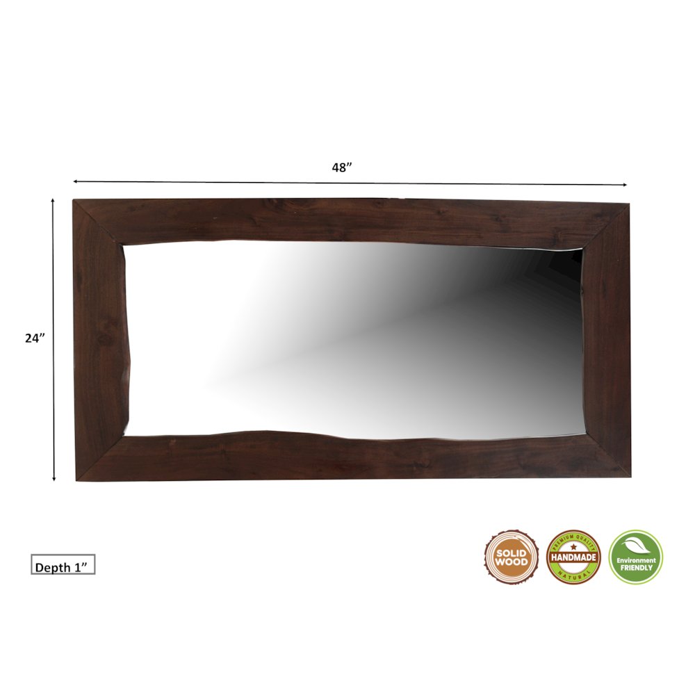 Linden Live Edge Solid Wood Accent Mirror. Picture 5