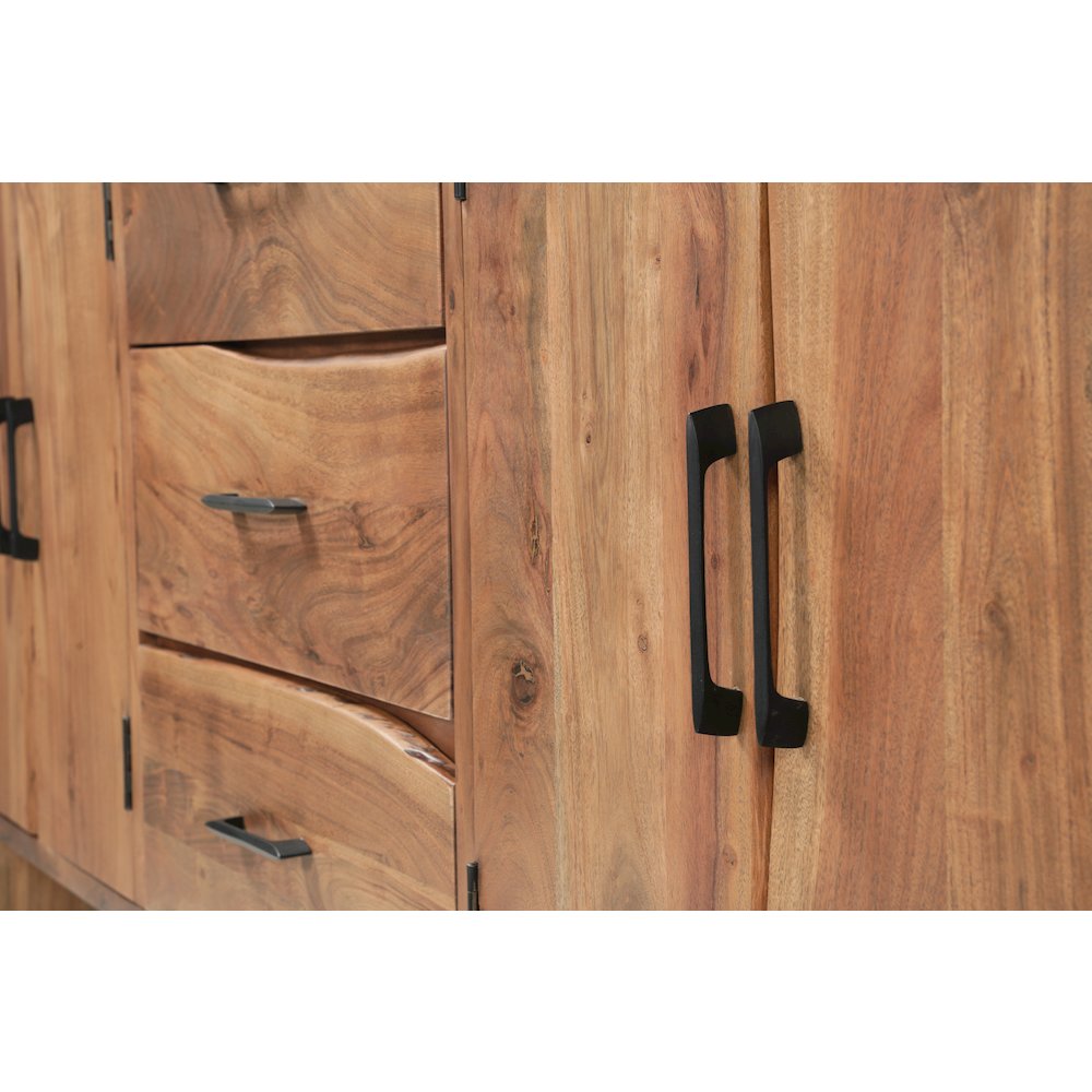 Linden Live Edge Solid Wood 3-drawer 4-door Sideboard. Picture 9