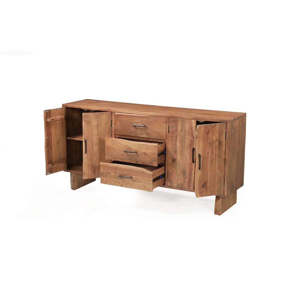Linden Live Edge Solid Wood 3-drawer 4-door Sideboard. Picture 4
