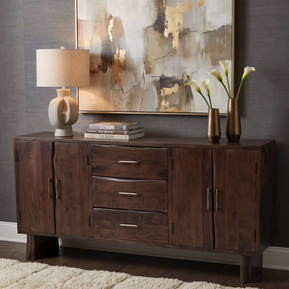 Linden Live Edge Solid Wood 3-drawer 4-door Sideboard. Picture 1