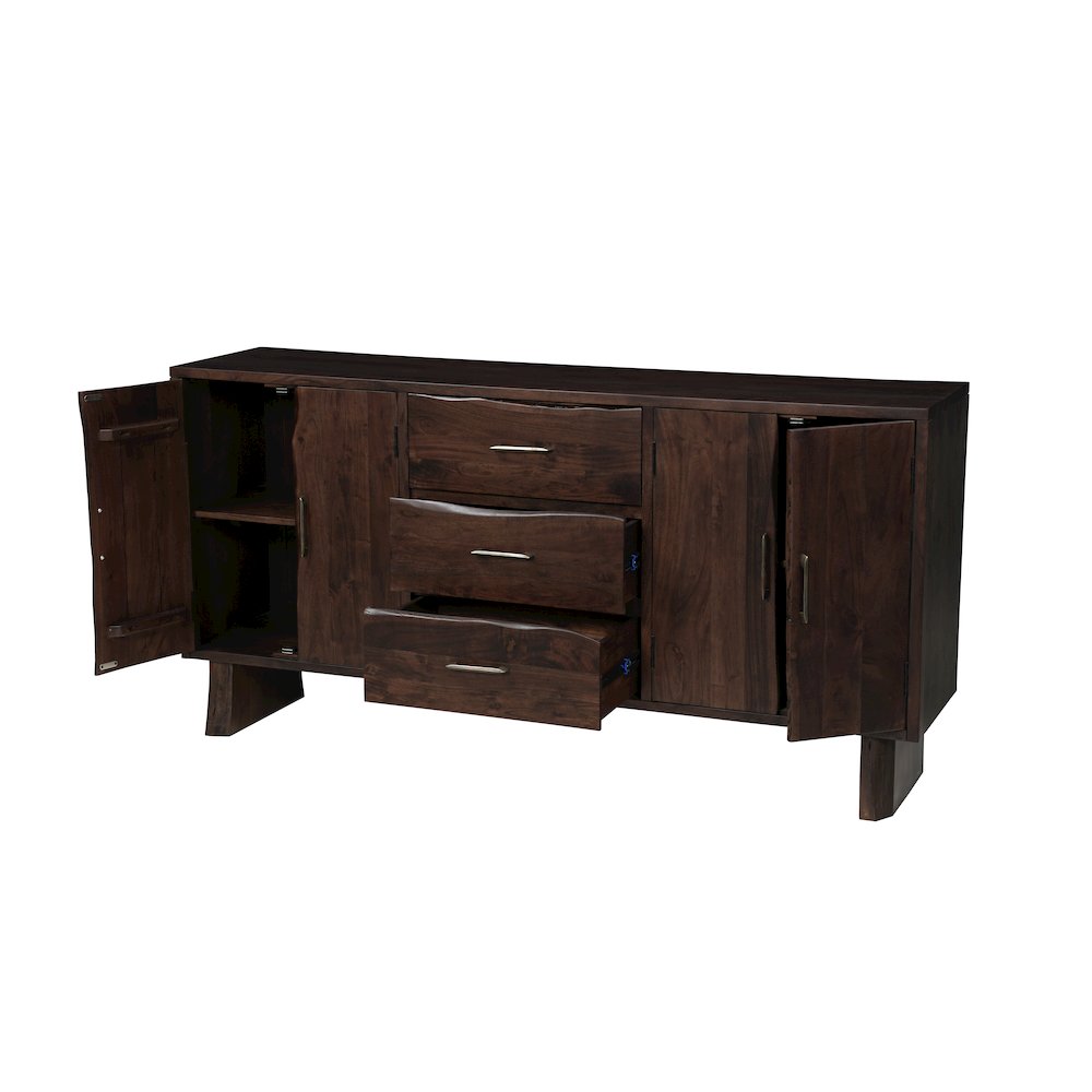 Linden Live Edge Solid Wood 3-drawer 4-door Sideboard. Picture 5