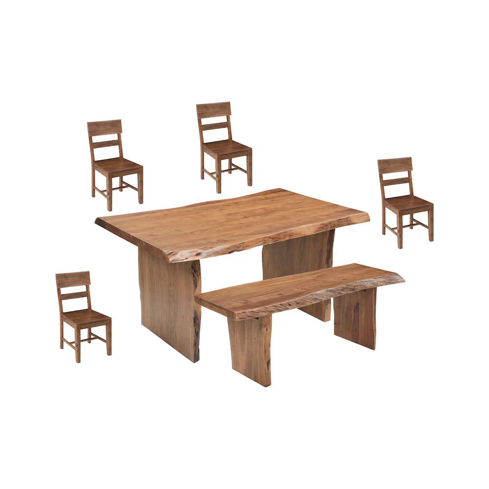 Linden 6-piece Solid Wood Live Edge Dining Set. Picture 1